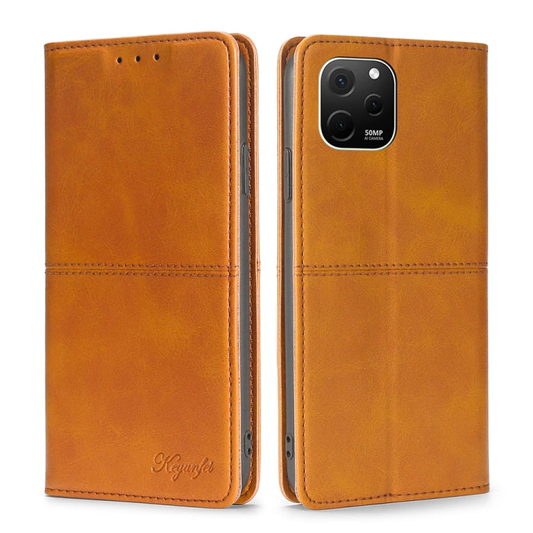 For Huawei nova Y61 Cow Texture Magnetic Leather Phone Case
