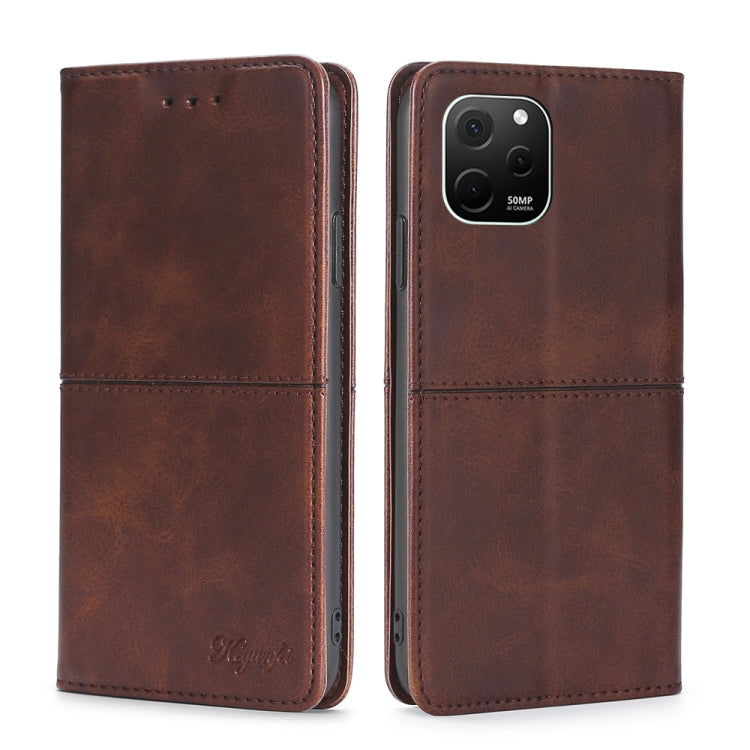 For Huawei nova Y61 Cow Texture Magnetic Leather Phone Case