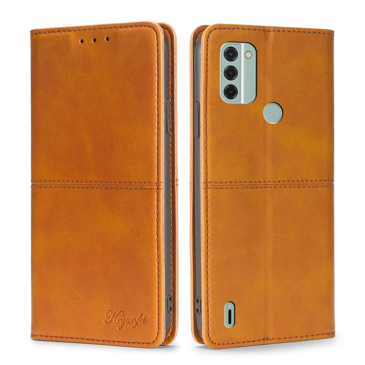 For Nokia C31 Cow Texture Magnetic Leather Phone Case