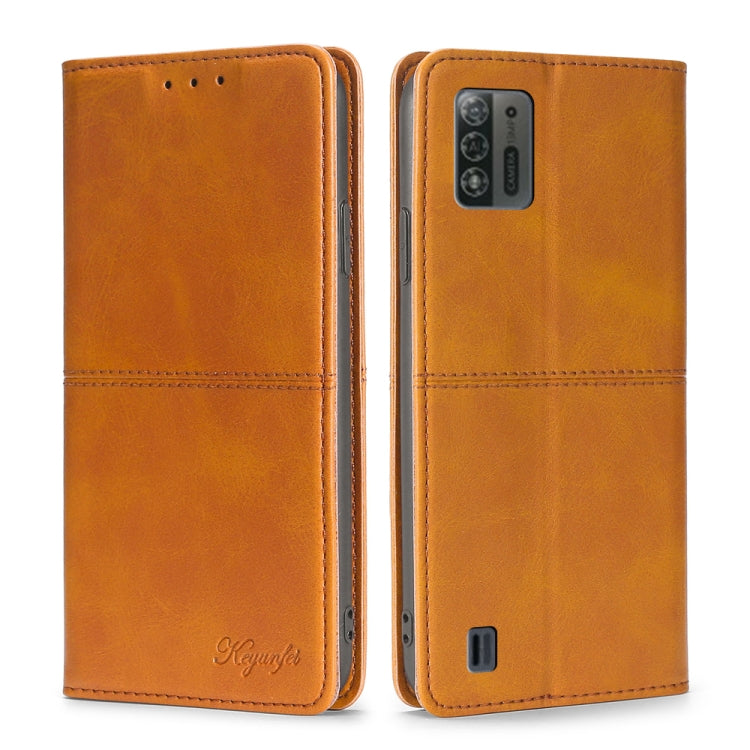 For ZTE Blade A52 Lite Cow Texture Magnetic Leather Phone Case
