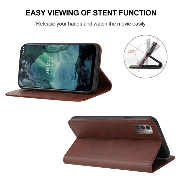 For Nokia G21/G11 Magnetic Closure Leather Phone Case