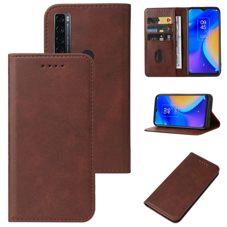 For TCL 20 SE Magnetic Closure Leather Phone Case