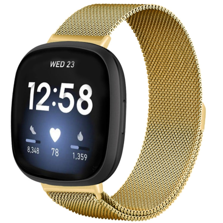 For Fitbit Versa 4 / Versa 3 20mm Milanese Magnetic Metal Split Buckle Watch Band