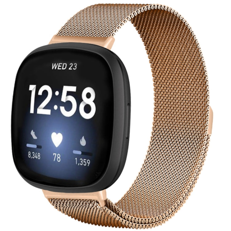 For Fitbit Versa 4 / Versa 3 20mm Milanese Magnetic Metal Split Buckle Watch Band
