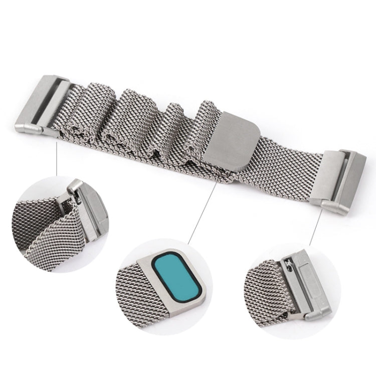 For Fitbit Versa 4 / Versa 3 20mm Milanese Magnetic Metal Split Buckle Watch Band