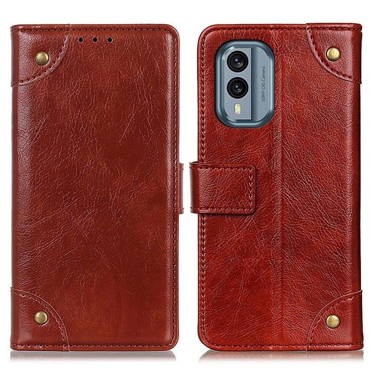 For Nokia X30 5G Copper Buckle Nappa Texture Horizontal Flip Leather Phone Case