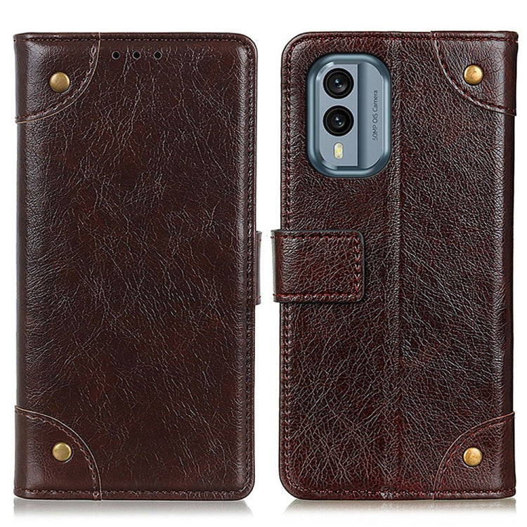 For Nokia X30 5G Copper Buckle Nappa Texture Horizontal Flip Leather Phone Case