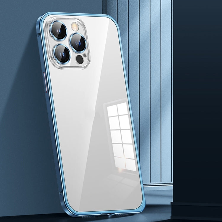 For iPhone 12 Pro Max Spring Buckle Metal Transparent Phone Case with Lens Protection