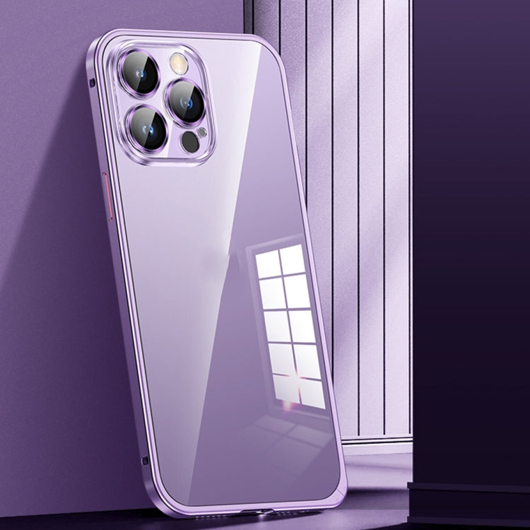 For iPhone 12 Pro Max Spring Buckle Metal Transparent Phone Case with Lens Protection