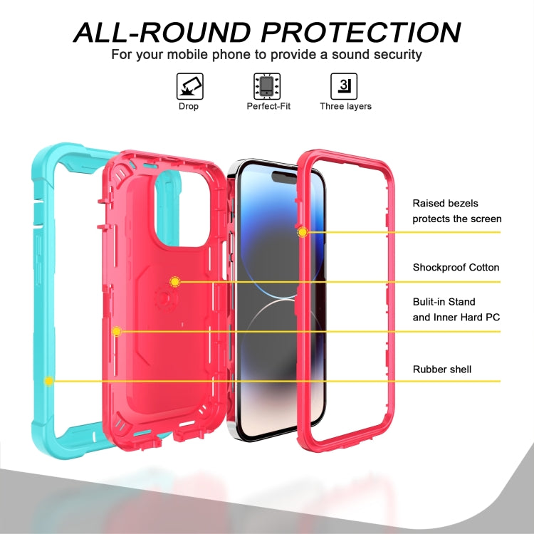 For iPhone 14 Pro Max Two-color Ring Holder Phone Case