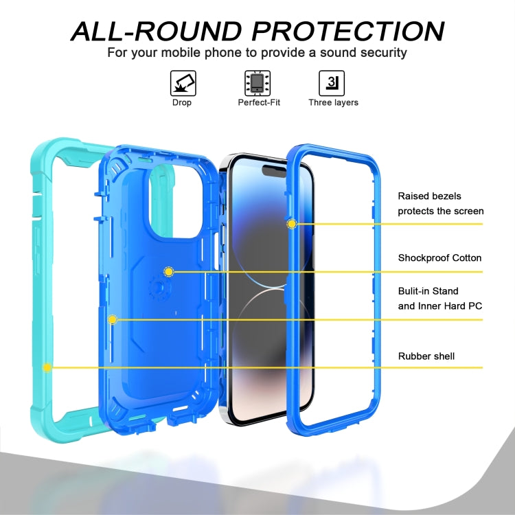 For iPhone 14 Pro Max Two-color Ring Holder Phone Case