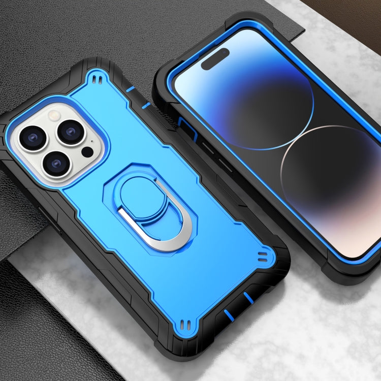 For iPhone 14 Pro Max Two-color Ring Holder Phone Case