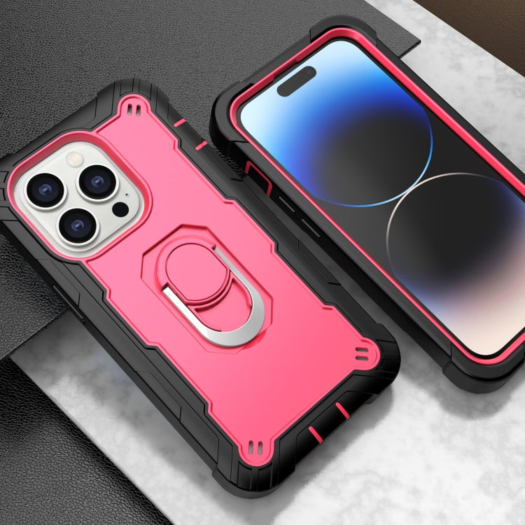 For iPhone 14 Pro Max Two-color Ring Holder Phone Case