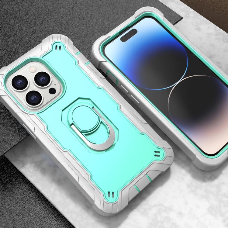 For iPhone 14 Pro Max Two-color Ring Holder Phone Case