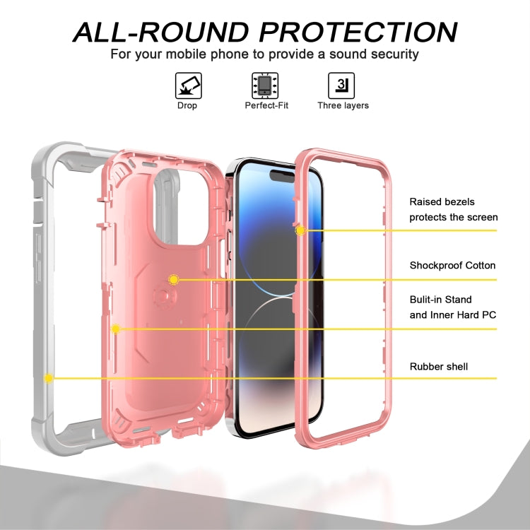For iPhone 14 Pro Max Two-color Ring Holder Phone Case