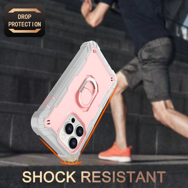 For iPhone 14 Pro Max Two-color Ring Holder Phone Case