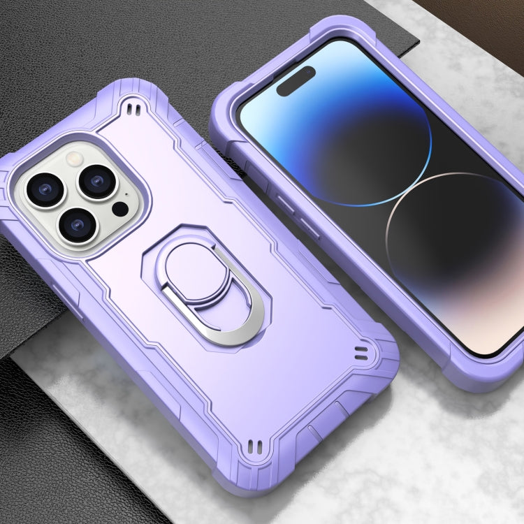 For iPhone 14 Pro Max Two-color Ring Holder Phone Case