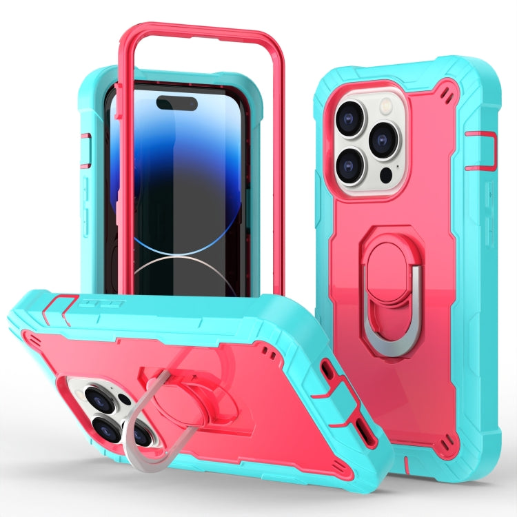 For iPhone 14 Pro Two-color Ring Holder Phone Case