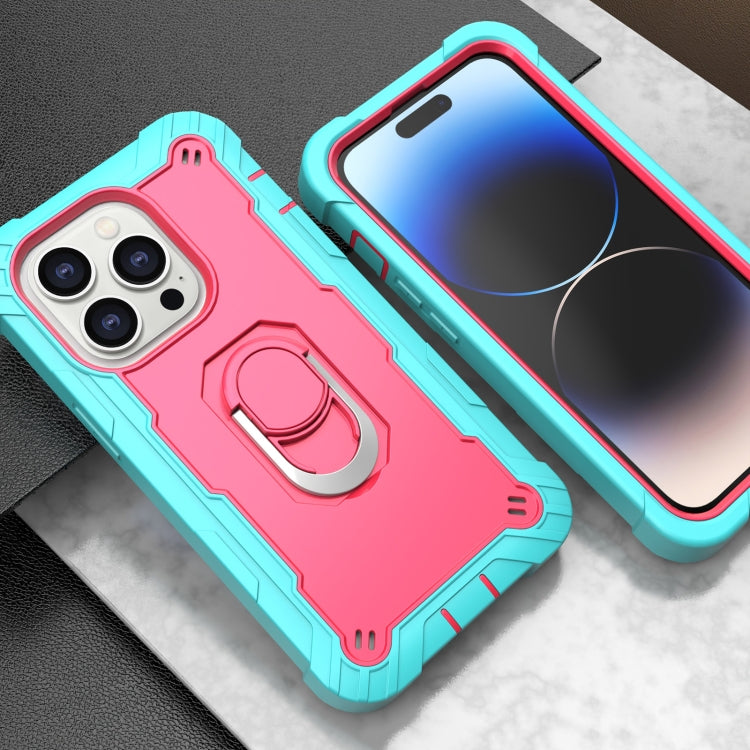 For iPhone 14 Pro Two-color Ring Holder Phone Case