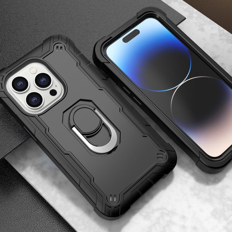 For iPhone 14 Pro Two-color Ring Holder Phone Case