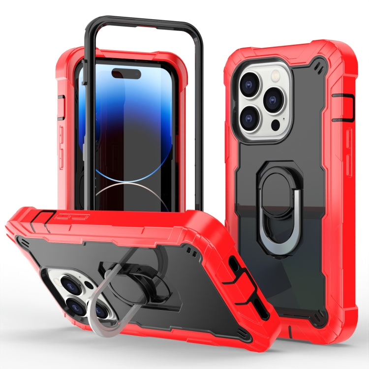 For iPhone 14 Pro Two-color Ring Holder Phone Case