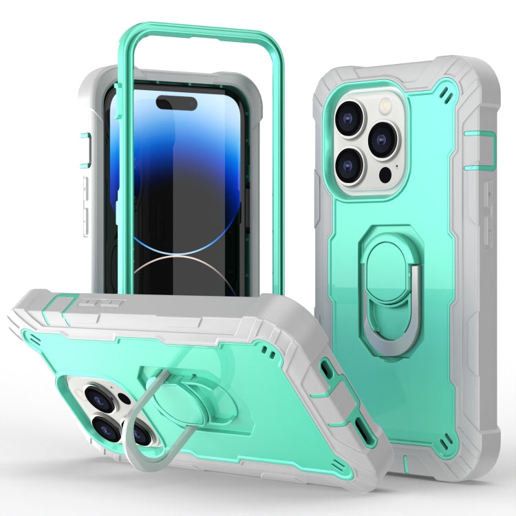 For iPhone 14 Pro Two-color Ring Holder Phone Case