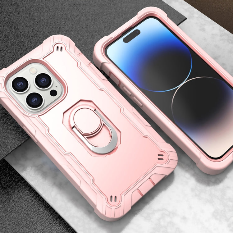 For iPhone 14 Pro Two-color Ring Holder Phone Case