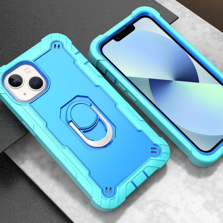 For iPhone 14 Two-color Ring Holder Phone Case