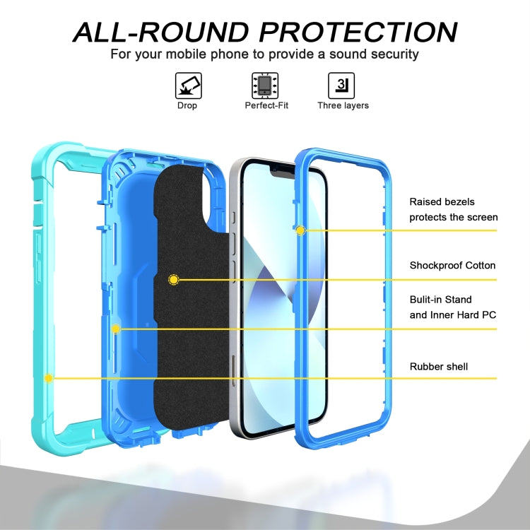 For iPhone 14 Two-color Ring Holder Phone Case