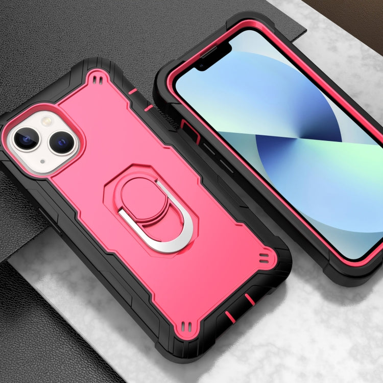 For iPhone 14 Two-color Ring Holder Phone Case