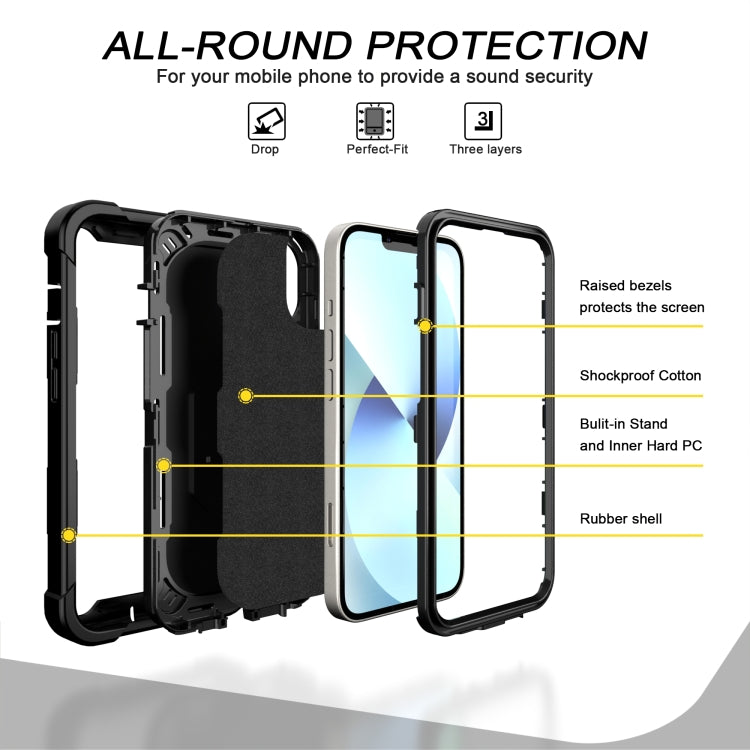 For iPhone 14 Two-color Ring Holder Phone Case