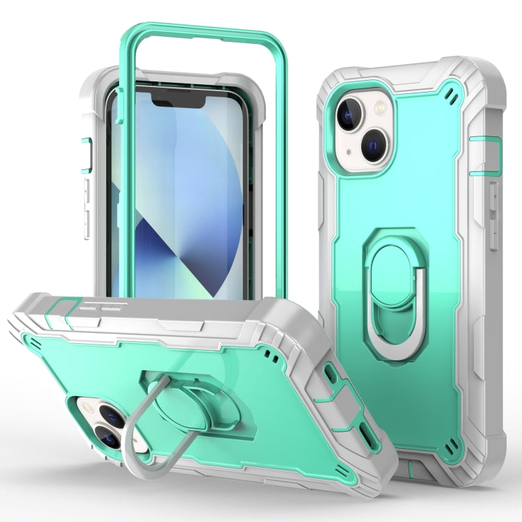 For iPhone 14 Two-color Ring Holder Phone Case