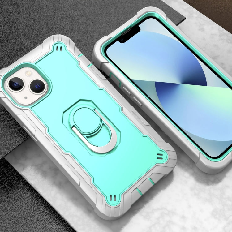 For iPhone 14 Two-color Ring Holder Phone Case