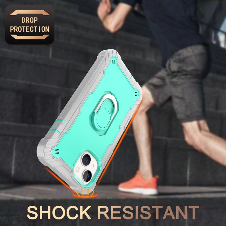 For iPhone 14 Two-color Ring Holder Phone Case