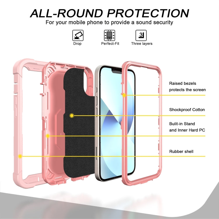 For iPhone 14 Two-color Ring Holder Phone Case