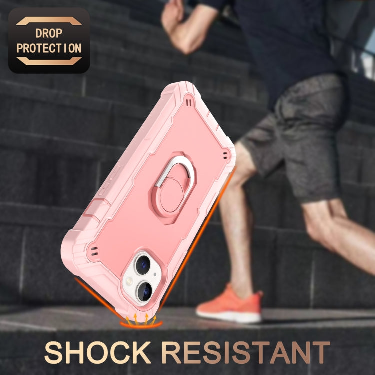 For iPhone 14 Two-color Ring Holder Phone Case