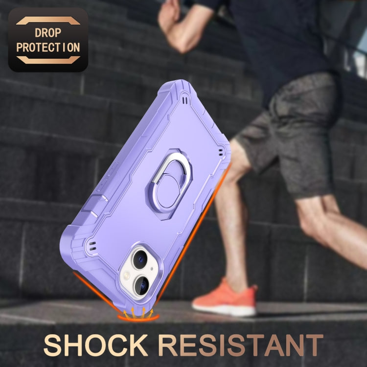 For iPhone 14 Two-color Ring Holder Phone Case