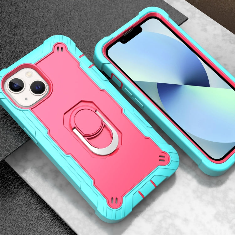 For iPhone 14 Plus Two-color Ring Holder Phone Case