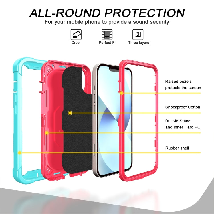 For iPhone 14 Plus Two-color Ring Holder Phone Case