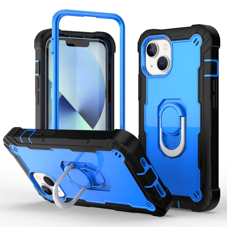 For iPhone 14 Plus Two-color Ring Holder Phone Case