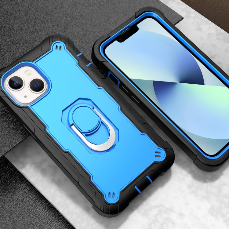 For iPhone 14 Plus Two-color Ring Holder Phone Case