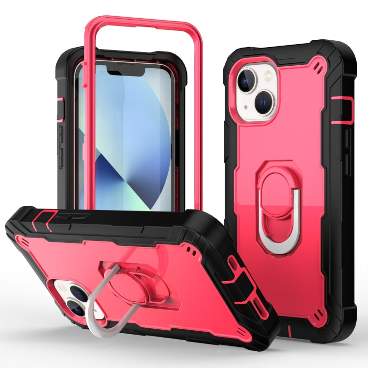 For iPhone 14 Plus Two-color Ring Holder Phone Case
