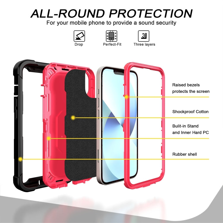 For iPhone 14 Plus Two-color Ring Holder Phone Case