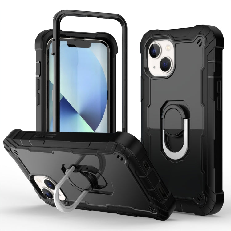For iPhone 14 Plus Two-color Ring Holder Phone Case