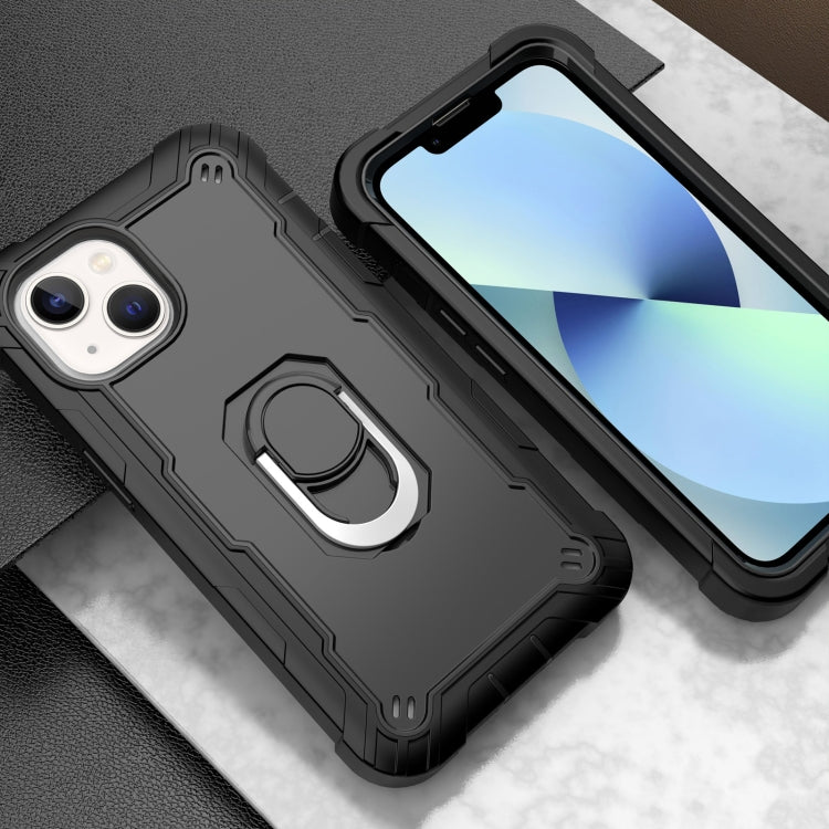 For iPhone 14 Plus Two-color Ring Holder Phone Case