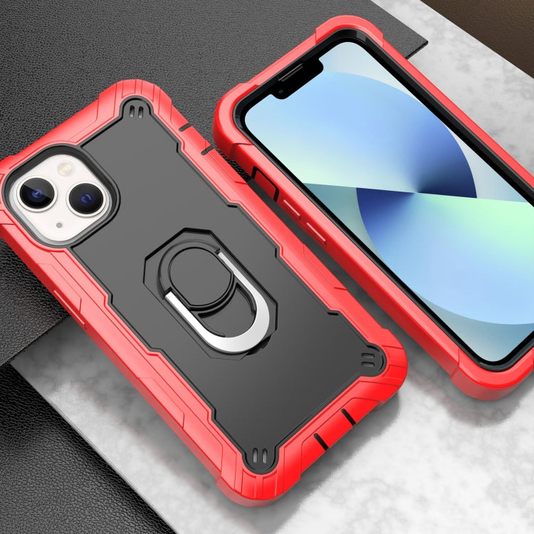 For iPhone 14 Plus Two-color Ring Holder Phone Case
