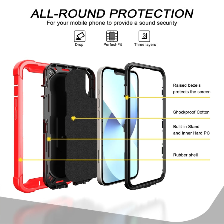 For iPhone 14 Plus Two-color Ring Holder Phone Case
