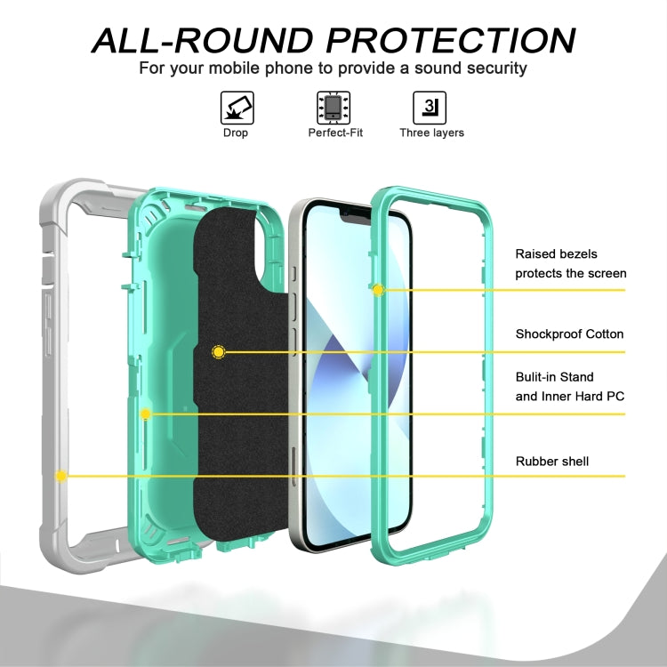 For iPhone 14 Plus Two-color Ring Holder Phone Case