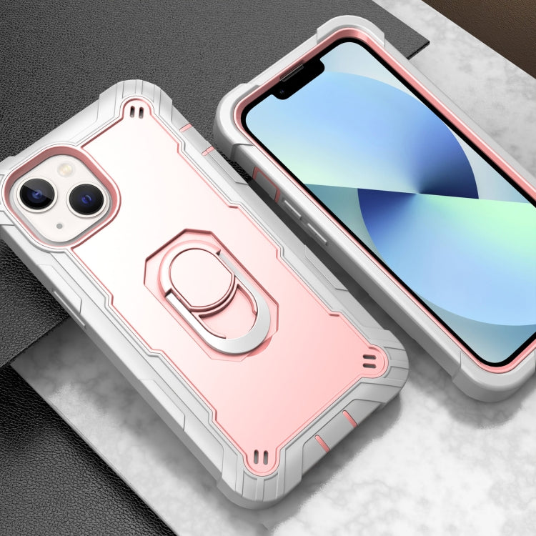 For iPhone 14 Plus Two-color Ring Holder Phone Case