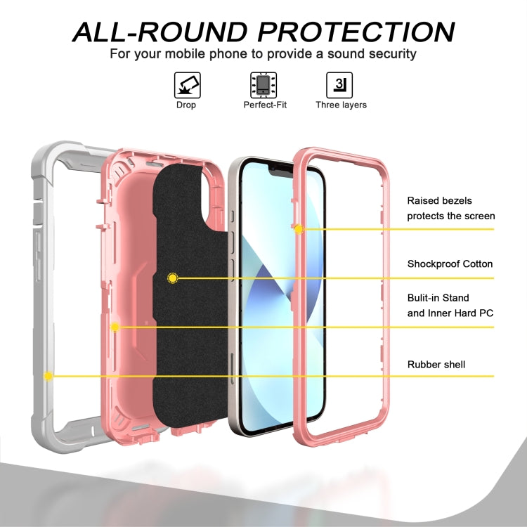 For iPhone 14 Plus Two-color Ring Holder Phone Case